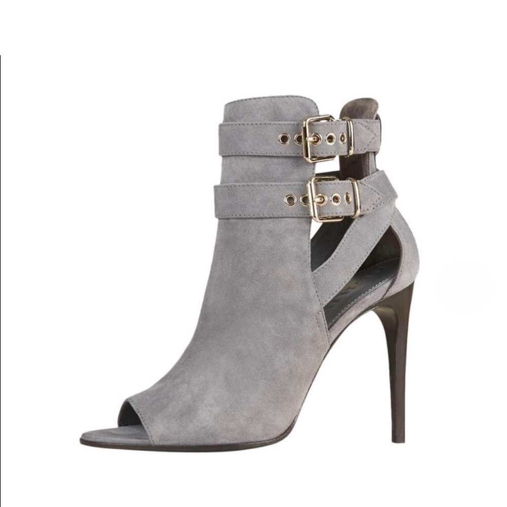 Burberry Open Toe Strappy Gray Heeled Booties US 7.5 / EU 37.5 NWT$995